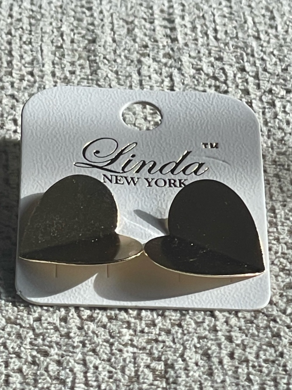 Shiny Gold Heart Stud Earrings